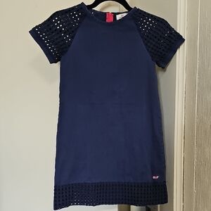 Vineyard Vines Girls 100% Cotton Short-Sleeved Dresss Navy Size 8